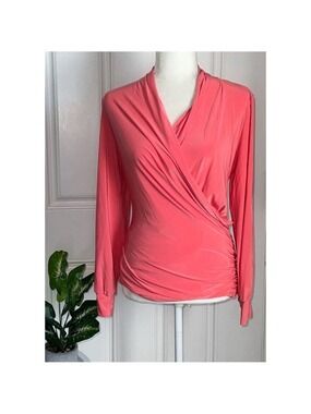 Uptown Surplice Lace Back Split Sleeve Top